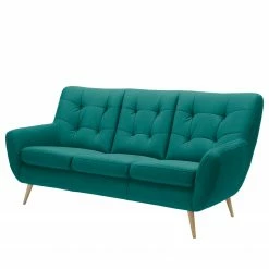 Fredriks Sofa Sawston I (3 -Sitzer) - Samt - Petrol