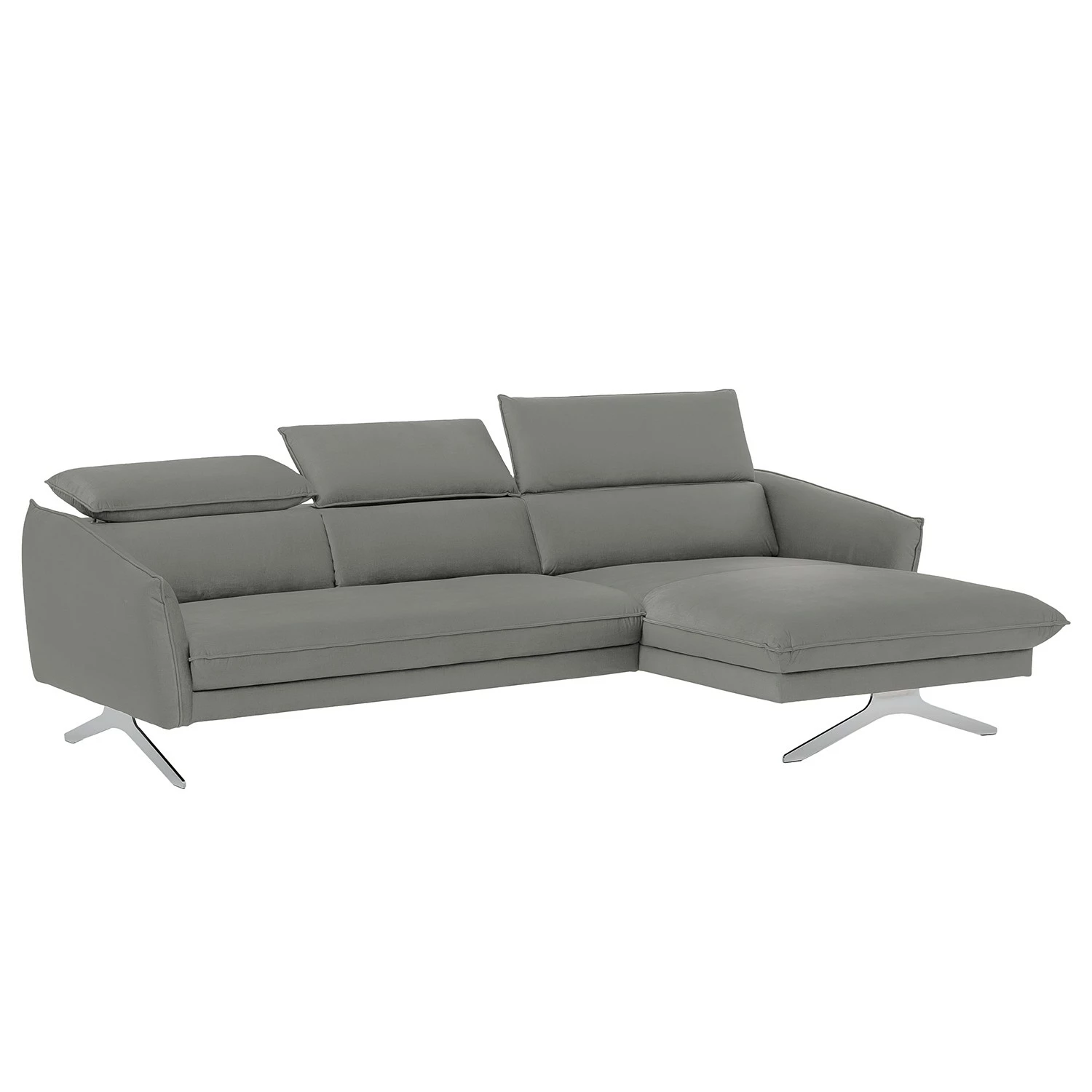 Fredriks Ecksofa Silt - Samt - Hellgrau - Longchair davorstehend rechts 4 Fredriks Ecksofa Silt - Samt - Hellgrau - Longchair davorstehend rechts – Bild 4