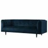 Red Living Sofa Botley (3-Sitzer) - Samt - Marineblau