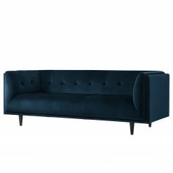 Red Living Sofa Botley (3-Sitzer) - Samt - Marineblau