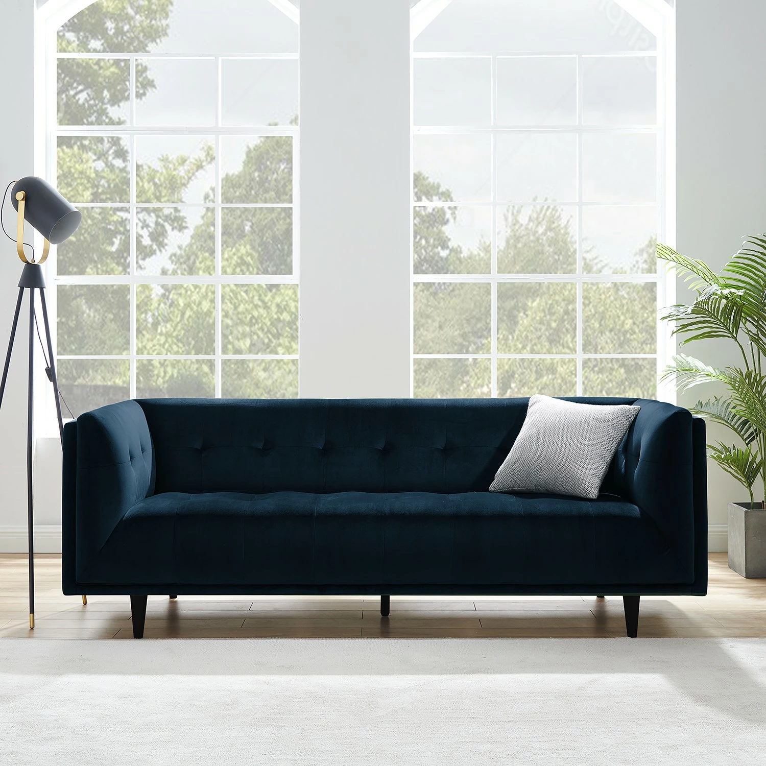 Red Living Sofa Botley (3-Sitzer) - Samt - Marineblau 3 Red Living Sofa Botley (3-Sitzer) - Samt - Marineblau – Bild 3