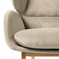 Studio Copenhagen Sessel Marols - Samt Shyla: Beige - Eiche Hell -WOHNZIMMERMÖBEL Verkäufe 1000217181 201117 15583200078 DETAILS P000000001000217181