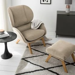 Studio Copenhagen Sessel Marols - Samt Shyla: Beige - Eiche Hell -WOHNZIMMERMÖBEL Verkäufe 1000217181 210122 15291100032 MOOD DETAILS P000000001000217181 mood