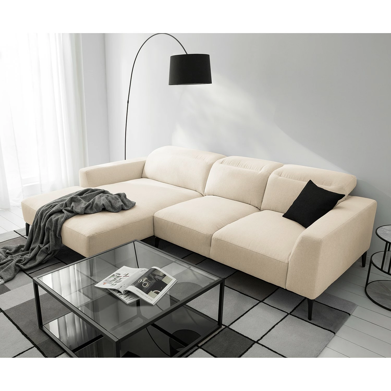 Studio Copenhagen Ecksofa Berrie I - Webstoff Saia: Beige - Breite: 266 cm - Longchair davorstehend links 2 Studio Copenhagen Ecksofa Berrie I - Webstoff Saia: Beige - Breite: 266 cm - Longchair davorstehend links – Bild 2