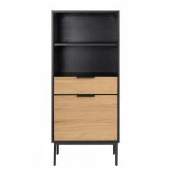 Studio Copenhagen Regal Xavi - Echtholzfurnier / Metall - Eiche / Eiche Schwarz -WOHNZIMMERMÖBEL Verkäufe 1000218026 220107 12570000080 DETAILS P000000001000218026