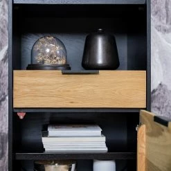 Studio Copenhagen Regal Xavi - Echtholzfurnier / Metall - Eiche / Eiche Schwarz -WOHNZIMMERMÖBEL Verkäufe 1000218026 220107 12570100092 DETAILS P000000001000218026