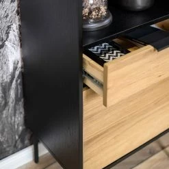 Studio Copenhagen Regal Xavi - Echtholzfurnier / Metall - Eiche / Eiche Schwarz -WOHNZIMMERMÖBEL Verkäufe 1000218026 220107 12570100096 DETAILS P000000001000218026