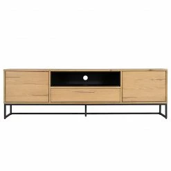 Studio Copenhagen TV-Lowboard Flox I - Echtholzfurnier / Metall - Eiche / Schwarz -WOHNZIMMERMÖBEL Verkäufe 1000218126 210720 11572200001 DETAILS P000000001000218126