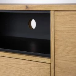 Studio Copenhagen TV-Lowboard Flox I - Echtholzfurnier / Metall - Eiche / Schwarz -WOHNZIMMERMÖBEL Verkäufe 1000218126 210720 12003600003 DETAILS P000000001000218126