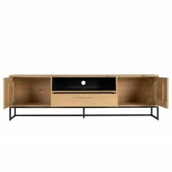 Studio Copenhagen TV-Lowboard Flox I - Echtholzfurnier / Metall - Eiche / Schwarz -WOHNZIMMERMÖBEL Verkäufe 1000218126 210720 12071000012 DETAILS P000000001000218126