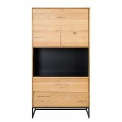 Studio Copenhagen Highboard Flox - Echtholzfurnier / Metall - Eiche / Schwarz -WOHNZIMMERMÖBEL Verkäufe 1000218128 210901 08134700011 DETAILS P000000001000218128