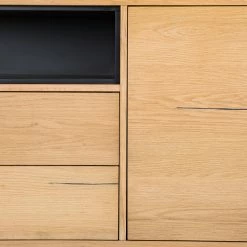 Studio Copenhagen Sideboard Flox II - Echtholzfurnier / Metall - Eiche / Schwarz -WOHNZIMMERMÖBEL Verkäufe 1000218135 210901 08134800024 DETAILS P000000001000218135