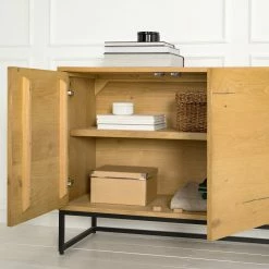 Studio Copenhagen Sideboard Flox II - Echtholzfurnier / Metall - Eiche / Schwarz -WOHNZIMMERMÖBEL Verkäufe 1000218135 211020 14143800060 DETAILS P000000001000218135