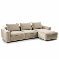 Studio Copenhagen Ecksofa Buckley II - Samt Shyla: Beige - Longchair davorstehend rechts