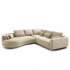 Studio Copenhagen Ecksofa Willows I - Webstoff Amila: Beige - Ottomane davorstehend links