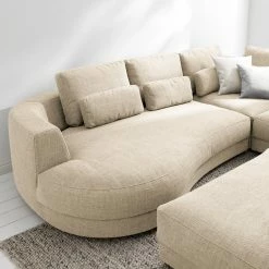 Studio Copenhagen Ecksofa Willows I - Webstoff Amila: Beige - Ottomane davorstehend links -WOHNZIMMERMÖBEL Verkäufe 1000218179 210127 14550100363 DETAILS P000000001000218179