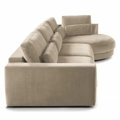 Studio Copenhagen Ecksofa Willows II - Samt Shyla: Beige - Ottomane davorstehend rechts -WOHNZIMMERMÖBEL Verkäufe 1000218190 201124 10494400550 DETAILS P000000001000218190