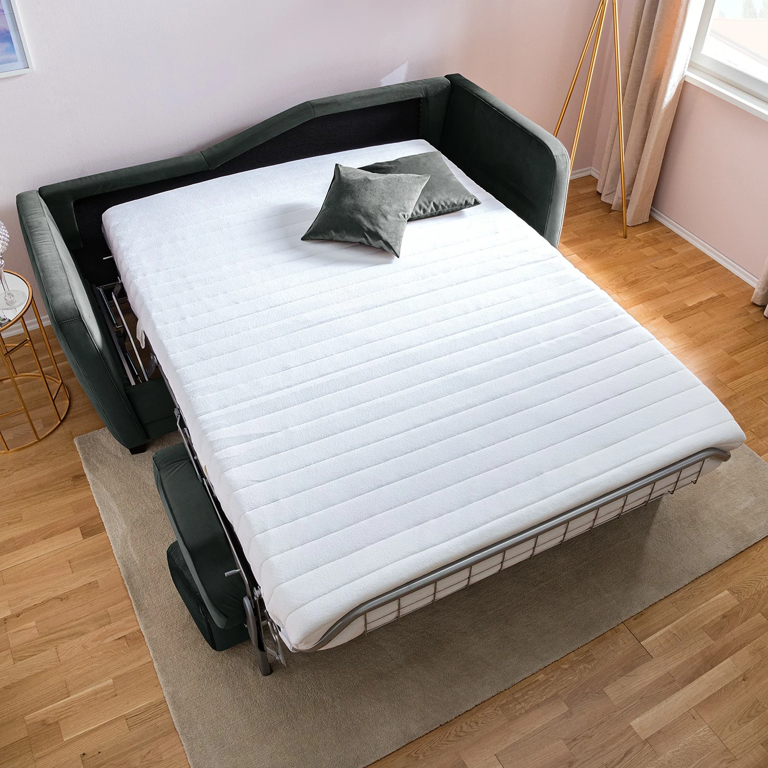 Jack & Alice Schlafsofa Teresina - Samt - Grau - Breite: 192 cm - Ausrichtung rechts 4 Jack & Alice Schlafsofa Teresina - Samt - Grau - Breite: 192 cm - Ausrichtung rechts – Bild 4