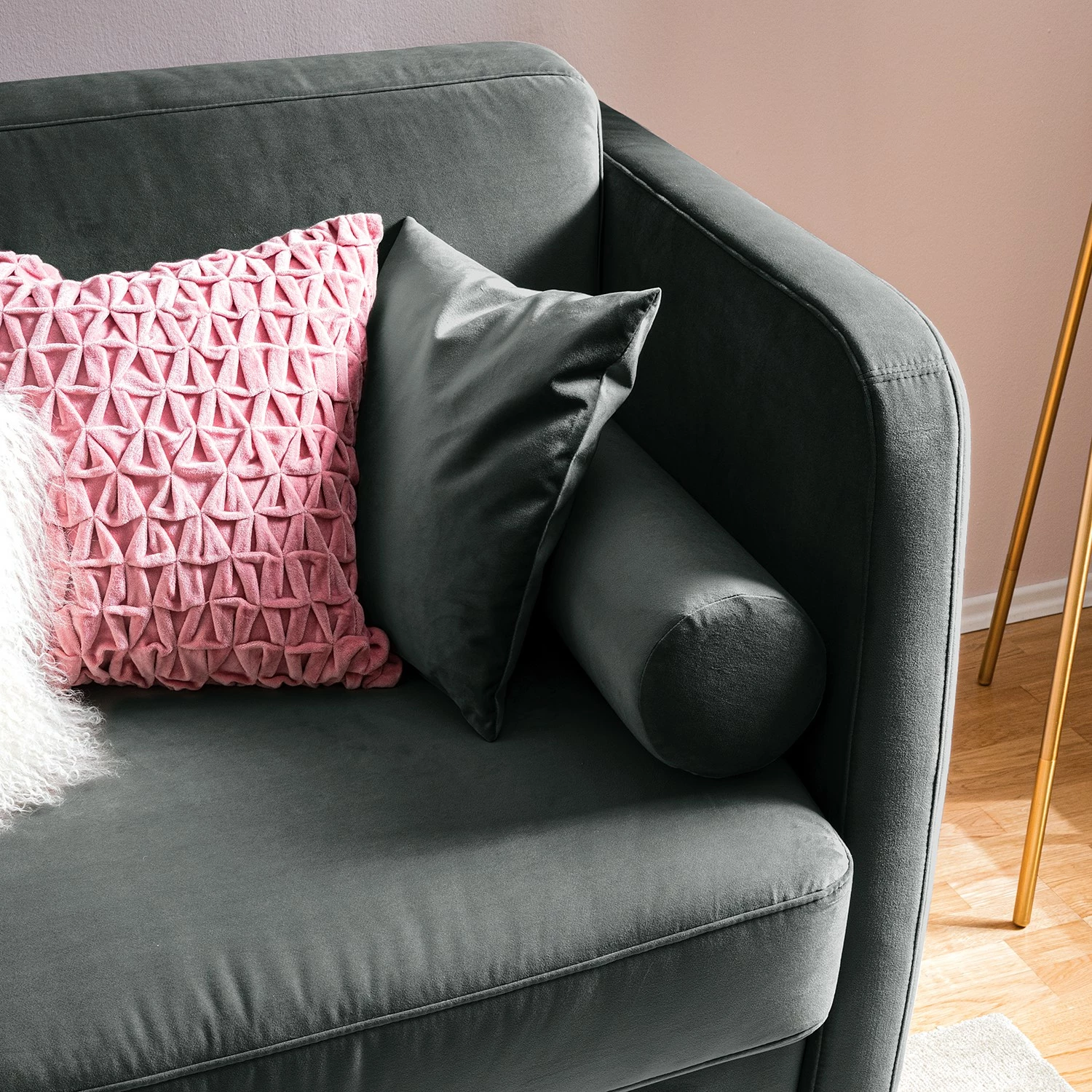 Jack & Alice Schlafsofa Teresina - Samt - Grau - Breite: 192 cm - Ausrichtung rechts 13 Jack & Alice Schlafsofa Teresina - Samt - Grau - Breite: 192 cm - Ausrichtung rechts – Bild 13