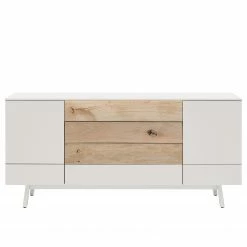 GWINNER Sideboard Misano - Weiß / Wildeiche - Ohne Beleuchtung