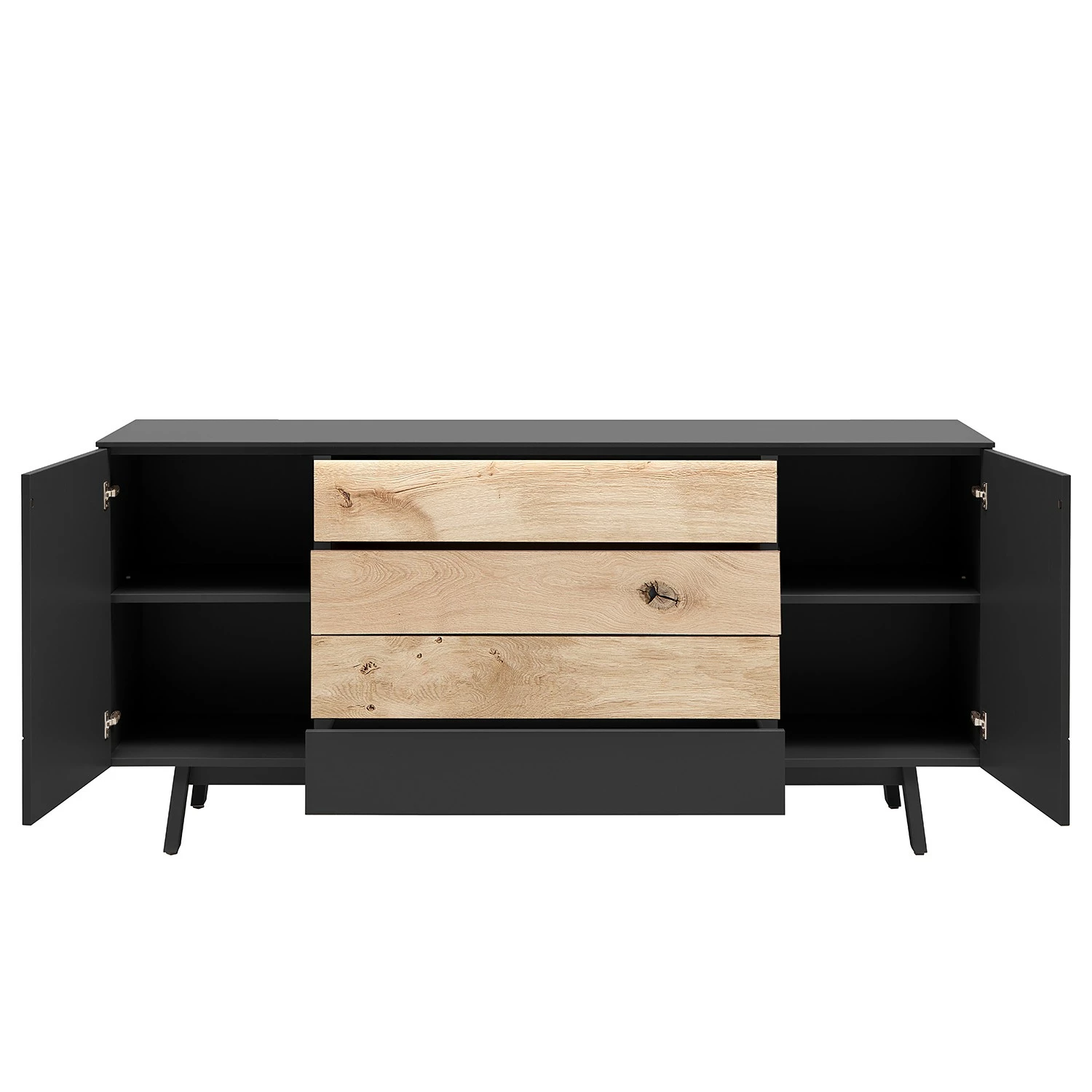 GWINNER Sideboard Misano - Anthrazit / Wildeiche - Ohne Beleuchtung 2 GWINNER Sideboard Misano - Anthrazit / Wildeiche - Ohne Beleuchtung – Bild 2