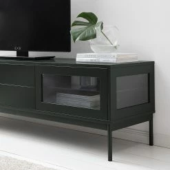 Studio Copenhagen TV-Lowboard Exhall - Glas - Graugrün -WOHNZIMMERMÖBEL Verkäufe 1000218349 210420 14243500015 DETAILS P000000001000218349