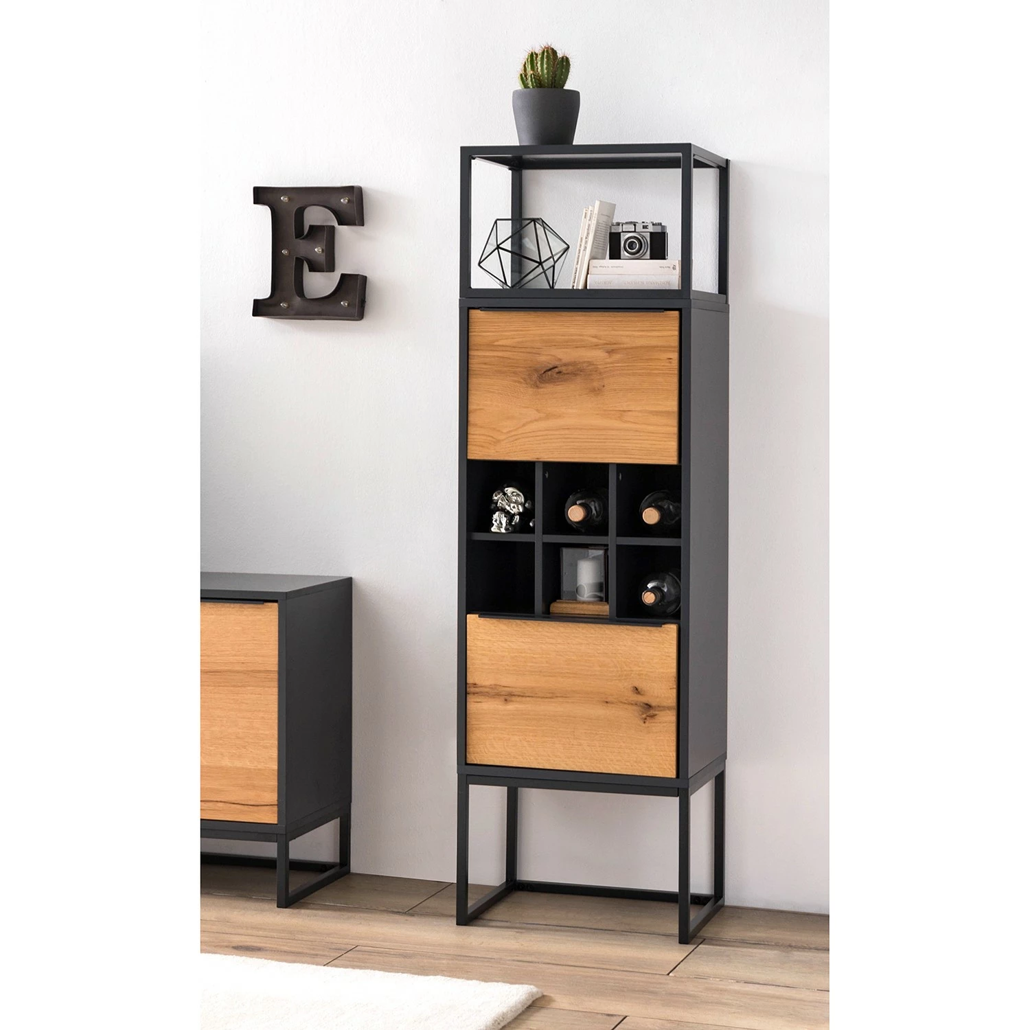 Red Living Schrank Barview II - Echtholzfurnier - Eiche / Anthrazit 2 Red Living Schrank Barview II - Echtholzfurnier - Eiche / Anthrazit – Bild 2