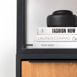 Red Living Regal Barview - Echtholzfurnier - Eiche / Anthrazit -WOHNZIMMERMÖBEL Verkäufe 1000218360 210413 12580500013 DETAILS P000000001000218360