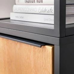 Red Living Regal Barview - Echtholzfurnier - Eiche / Anthrazit -WOHNZIMMERMÖBEL Verkäufe 1000218360 210413 12580600014 DETAILS P000000001000218360