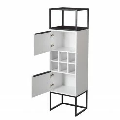 Fredriks Schrank White Hall II - Matt Weiß / Schwarz -WOHNZIMMERMÖBEL Verkäufe 1000218376 210303 09052000003 DETAILS P000000001000218376