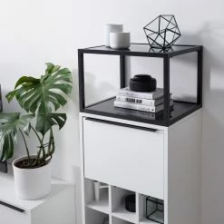 Fredriks Schrank White Hall II - Matt Weiß / Schwarz -WOHNZIMMERMÖBEL Verkäufe 1000218376 210316 08061800020 DETAILS P000000001000218376