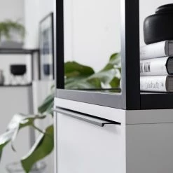 Fredriks Schrank White Hall II - Matt Weiß / Schwarz -WOHNZIMMERMÖBEL Verkäufe 1000218376 210316 08061900021 DETAILS P000000001000218376