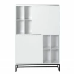 Fredriks Highboard White Hall - Matt Weiß / Schwarz -WOHNZIMMERMÖBEL Verkäufe 1000218378 210311 12363900002 DETAILS P000000001000218378