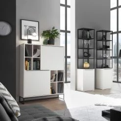 Fredriks Highboard White Hall - Matt Weiß / Schwarz -WOHNZIMMERMÖBEL Verkäufe 1000218378 210929 094929000021 MOOD DETAILS P000000001000218378 mood