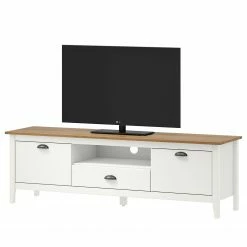 Maison Belfort TV-Lowboard Rivery II - Kiefer massiv - Weiß