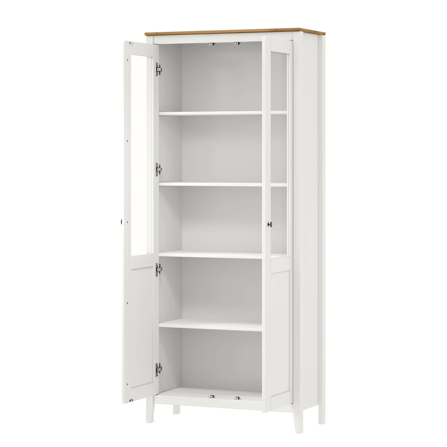 Maison Belfort Vitrinenschrank Rivery I - Kiefer massiv - Weiß 2 Maison Belfort Vitrinenschrank Rivery I - Kiefer massiv - Weiß – Bild 2