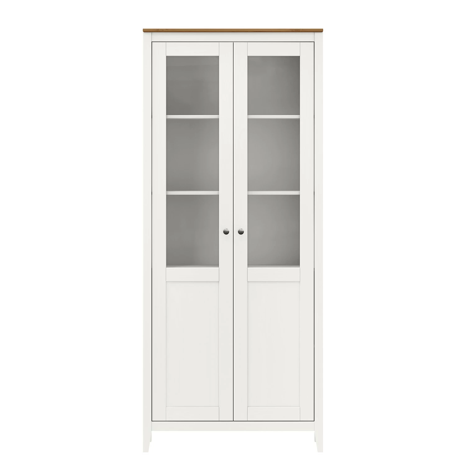 Maison Belfort Vitrinenschrank Rivery I - Kiefer massiv - Weiß 3 Maison Belfort Vitrinenschrank Rivery I - Kiefer massiv - Weiß – Bild 3