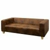 Fredriks Sofa Dacula I - Antiklederlook - Webstoff Afua: Braun