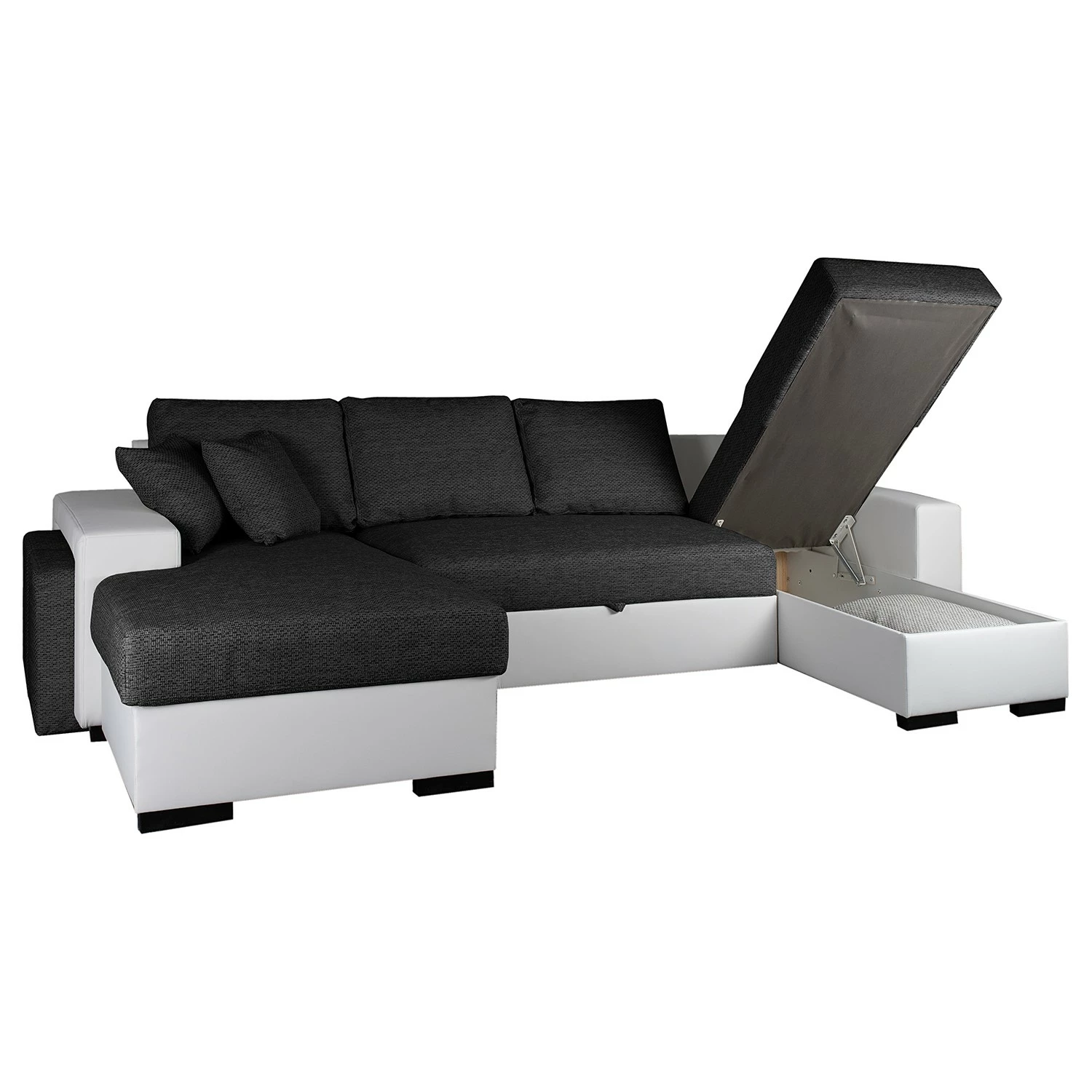 Fredriks Wohnlandschaft Bardwell - Kunstleder; Webstoff - Weiß / Grau 4 Fredriks Wohnlandschaft Bardwell - Kunstleder; Webstoff - Weiß / Grau – Bild 4