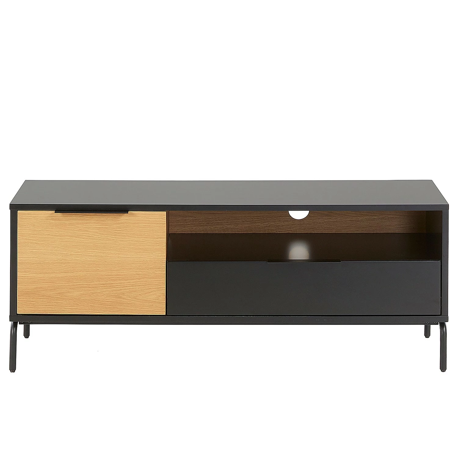 Norrwood TV-Lowboard Ceduna I - Matt Schwarz / Eiche 2 Norrwood TV-Lowboard Ceduna I - Matt Schwarz / Eiche – Bild 2