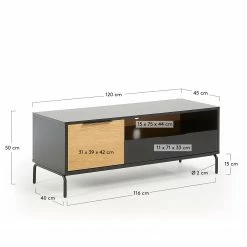 Norrwood TV-Lowboard Ceduna I - Matt Schwarz / Eiche 11 Norrwood TV-Lowboard Ceduna I - Matt Schwarz / Eiche -WOHNZIMMERMÖBEL Verkäufe 1000218731 200713 10103500005 SKETCH DETAILS P000000001000218731 sketch
