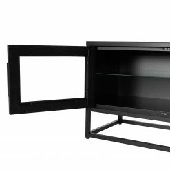 Ars manufacti TV-Lowboard Kayys - Glas / Metall - Schwarz -WOHNZIMMERMÖBEL Verkäufe 1000219019 210330 15104700008 DETAILS P000000001000219019