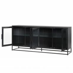 Ars manufacti Sideboard Kayys - Glas / Metall - Schwarz -WOHNZIMMERMÖBEL Verkäufe 1000219025 210330 15112500026 DETAILS P000000001000219025