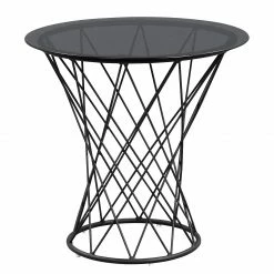 Loftscape Beistelltisch Dudley - Glas / Metall - Schwarz