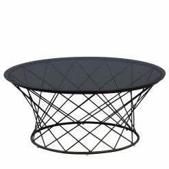 Loftscape Couchtisch Dudley - Glas / Metall - Schwarz