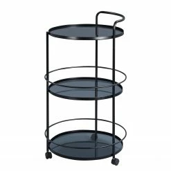 Loftscape Beistelltisch Bredbury - Glas / Metall - Schwarz