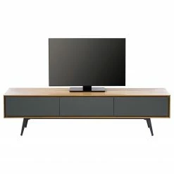 Studio Copenhagen TV-Lowboard Danica - Echtholzfurnier - Matt Dunkelgrau / Esche -WOHNZIMMERMÖBEL Verkäufe 1000220429 210903 11024700083 DETAILS P000000001000220429