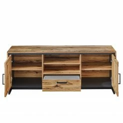 Ridgevalley Wohnwand Priay I (4-teilig) - Inkl. Beleuchtung - Lärche Dekor / Graphit -WOHNZIMMERMÖBEL Verkäufe 1000221767 200831 14271700013 DETAILS P000000001000221767