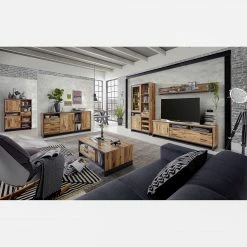 Ridgevalley Wohnwand Priay II (3-teilig) - Inkl. Beleuchtung - Lärche Dekor / Graphit -WOHNZIMMERMÖBEL Verkäufe 1000221768 200831 14271800017 MOOD DETAILS P000000001000221768 mood