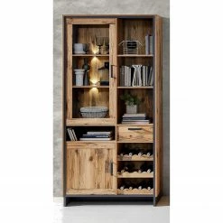 Ridgevalley Wohnwand Priay II (3-teilig) - Inkl. Beleuchtung - Lärche Dekor / Graphit -WOHNZIMMERMÖBEL Verkäufe 1000221768 200831 14271800018 MOOD DETAILS P000000001000221768 mood